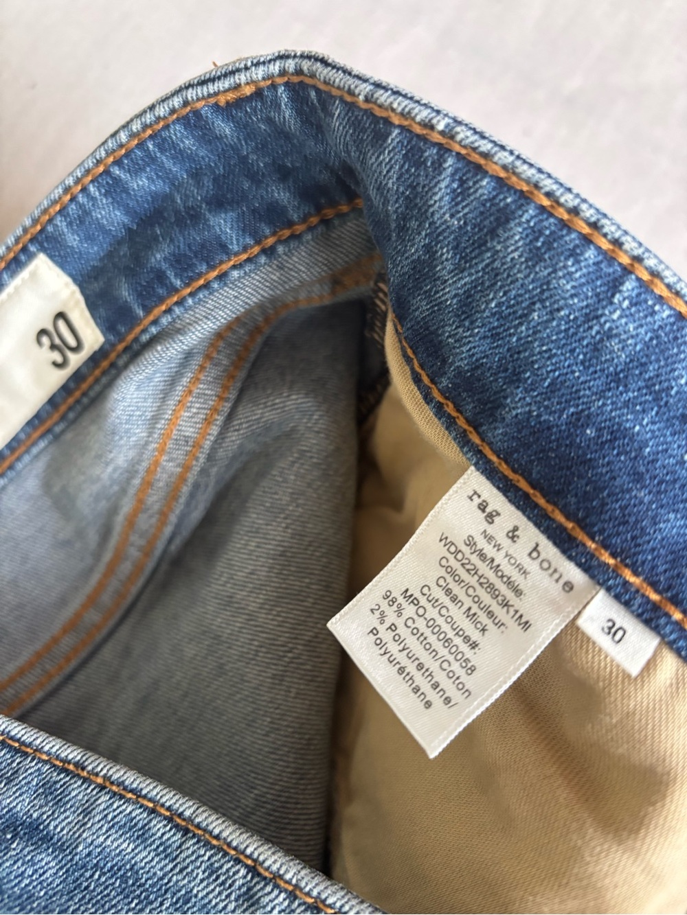 Rag & Bone Nina High Rise Flare Jeans Clean Mick Wash Size 30 Full Length Denim - Picture 4 of 12